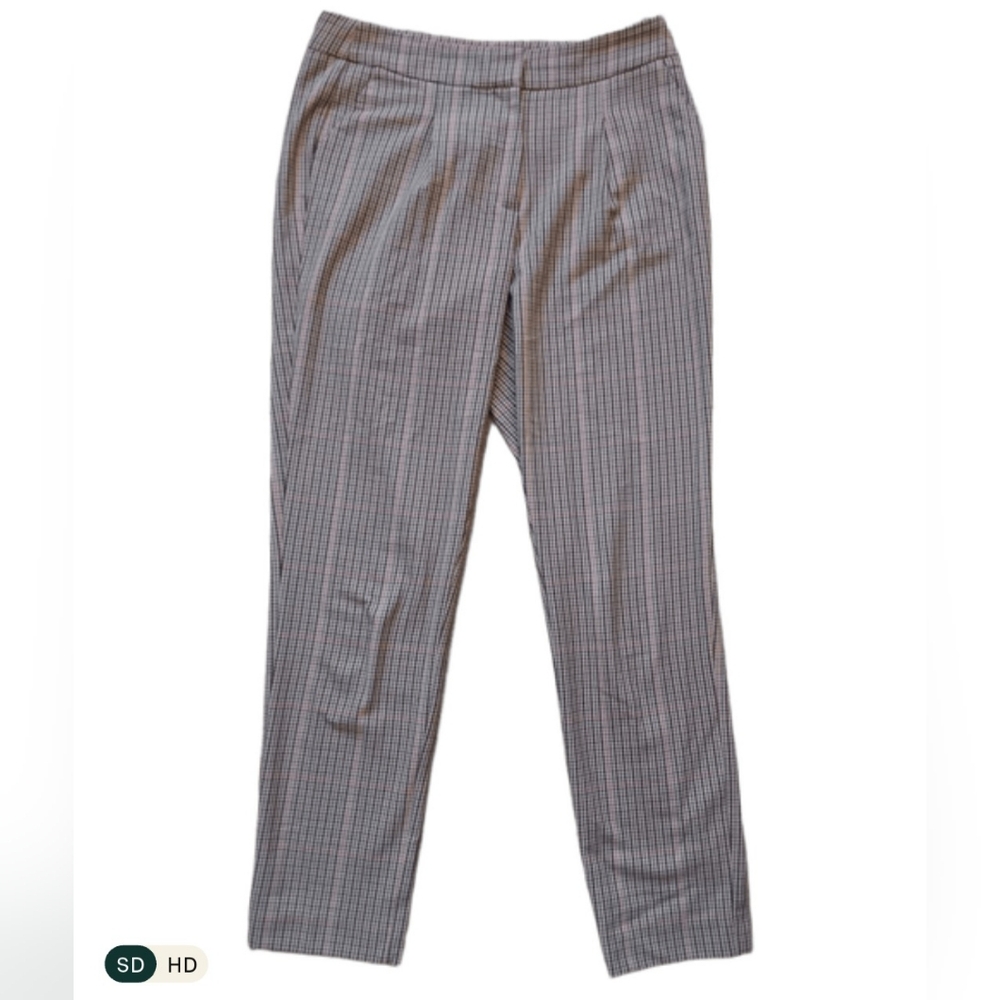 NAF NAF Brown and Red Plaid Pants